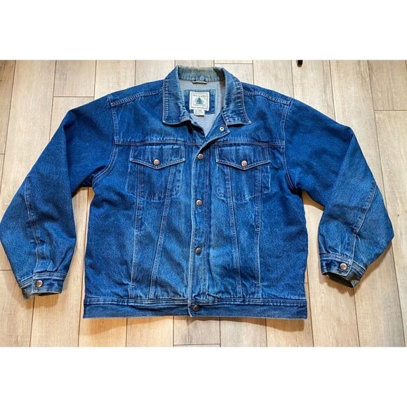 Vintage Northwest Territory Denim Jean Jacket Size XL Button Snap Lined Trucker - Picture 1 of 9